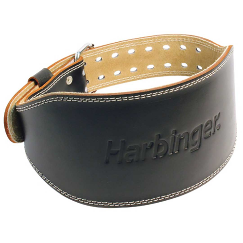 Harbinger Unisex Padded Leather Belt 6inch - Black